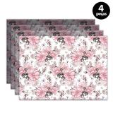 Jogo Americano Mdecore Floral 40x28 cm Rosa
