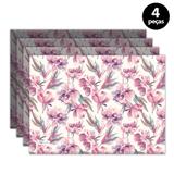 Jogo Americano Mdecore Floral 40x28 cm Rosa