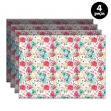 Jogo Americano Mdecore Floral 40x28 cm Rosa