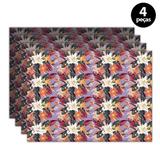 Jogo Americano Mdecore Floral 40x28 cm Roxo