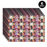 Jogo Americano Mdecore Floral 40x28 cm Roxo