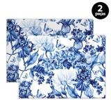 Jogo Americano Mdecore Flores 40x28cm Azul