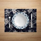 Jogo Americano Mdecore Flores 40x28cm Azul