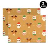 Jogo Americano Mdecore Natal 40x28cm Caramelo