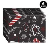 Jogo Americano Mdecore Natal 40x28cm Marrom