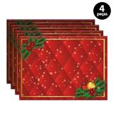 Jogo Americano Mdecore Natal 40x28cm Vermelho