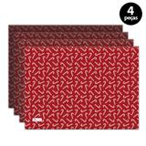 Jogo Americano Mdecore Natal Bengala 40x28 cm Vermelho