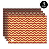 Jogo Americano Mdecore Natal Chevron 40x28 cm Vermelho
