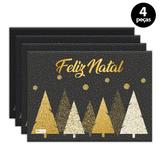 Jogo Americano Mdecore Natal Feliz Natal 40x28 cm Preto