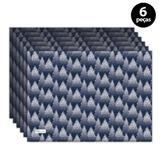 Jogo Americano Mdecore Natal Pinheiros 40x28 cm Azul