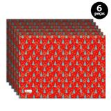 Jogo Americano Mdecore Natal Pinheiros 40x28 cm Vermelho