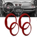 Jogo Apliques Vermelho Difusor de Ar Fiat Novo Uno 2012 a 2014 4 Peças Excelente Acabamento - Nk brasil