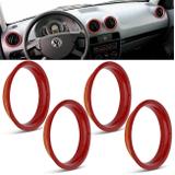 Jogo Apliques Vermelho Difusor de Ar Gol Saveiro G4 Gol Voyage Saveiro G5 4 Peças Encaixe Perfeito - Nk brasil
