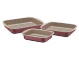 Jogo assadeiras 3 pcs brasil vermelho sortidos de aluminio com revestimento antiaderente tramontina