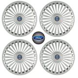 Jogo Calota Aro 14 Grid Premium Tuning Europa Prata + Emblema Resinado Ford (Fiesta, Ka, Ecosport, Focus) - Grid calotas