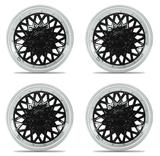 Jogo Calota BBS Universal Aro 14 Preta e Prata Vw Gm Ford - Grid