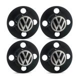 Jogo Calota Centro Roda Ferro VW Gol G3 Emblema Preto