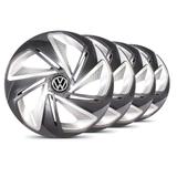 Jogo Calota Nitro-X Aro 13 Grafite / Prata VW Gol G4 - Elitte