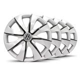 Jogo Calota Prime Aro 14 Prata / Grafite VW Gol G5 - Elitte