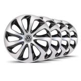 Jogo Calota Velox Aro 14 Prata / Preta VW Gol G4 - Elitte