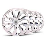 Jogo Calota Velox Aro 15 Prata / Cromada Emblema Prata Citroen C3 - Elitte