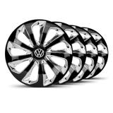 Jogo Calota Velox Aro 15 Preta / Cromada VW Fox - Elitte