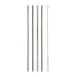 Jogo canudos reto aço inox e escova para limpeza 5 pçs 6mm - Lazi