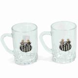 Jogo Com 2 Canecas De Vidro 90ml - Santos - Mileno