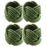 Jogo Com 4 Anéis Porta Guardanapo Nó Trançado Verde Argola - Mimostyle