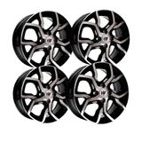 Jogo com 4 rodas Ranlow P-5040 Fiat Argo aro 15" furação 4x99 diamante preta tala 6 ET 39