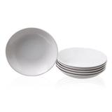 Jogo Com 5 Prato Branco Refeições Fundo 22,0cm Ceramica - Central fogoes