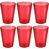 Jogo com 6 Copos Vermelho Casual Retrô 300ml Coza