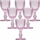 Jogo com 6 Taças Bico de Jaca 280ml - Rosa - Gira import