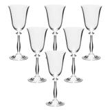 Jogo com 6 taças em cristal para vinho branco ângela 185ml - bohemia