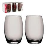 Jogo copo de vidro cinza bellagio 450 ml com 6 copos - casa linda - mcd