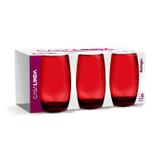 Jogo copo de vidro vermelho bellagio 450 ml com 6 copos - casa linda - mcd