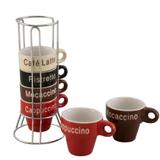Jogo de 06 Xícaras para Café Porcelana Name com Suporte 60ml - BonGourmet