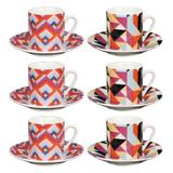 Jogo De 12 Pecas Para Cafe Coffe Time Em Porcelana 90Ml - 24081 - Dynasty