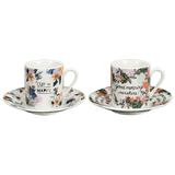 Jogo de 12 pecas para cafe coffe time em porcelana 90ml - Dynasty