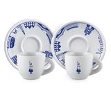 jogo de 2 xícaras para café espress com pires venezia 80 ml branco - Bialetti