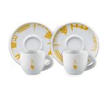 jogo de 2 xícaras para café espress com pires verona 80 ml branco - Bialetti