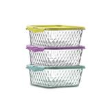 Jogo de 3 potes plasvale cristal colors