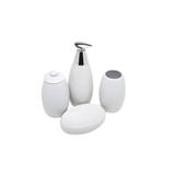 Jogo de 4 Pcs De Cerâmica P/Banheiro White - Prestige