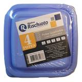 Jogo de 4 potes de plástico para microondas e freezer - Roschito