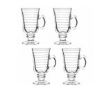 Jogo de 4 Taças de café Joe vidro Caneca para capuccino 240 ml - Globimport