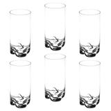 Jogo de 6 copos altos rocks em cristal ecológico titânio 350 ml bohemia style