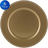 Jogo de 6 Sousplat Gold 33 cm - Bon Gourmet