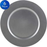 Jogo de 6 Sousplat Silver 33 cm - Bon Gourmet