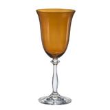 Jogo de 6 tacas para agua Angela Colorida em cristal ecologico 350ml A22cm cor marrom - Bohemia