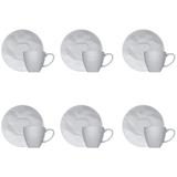 Jogo De 6 Xícaras De Café Com Pires Em Porcelana Edros Germer